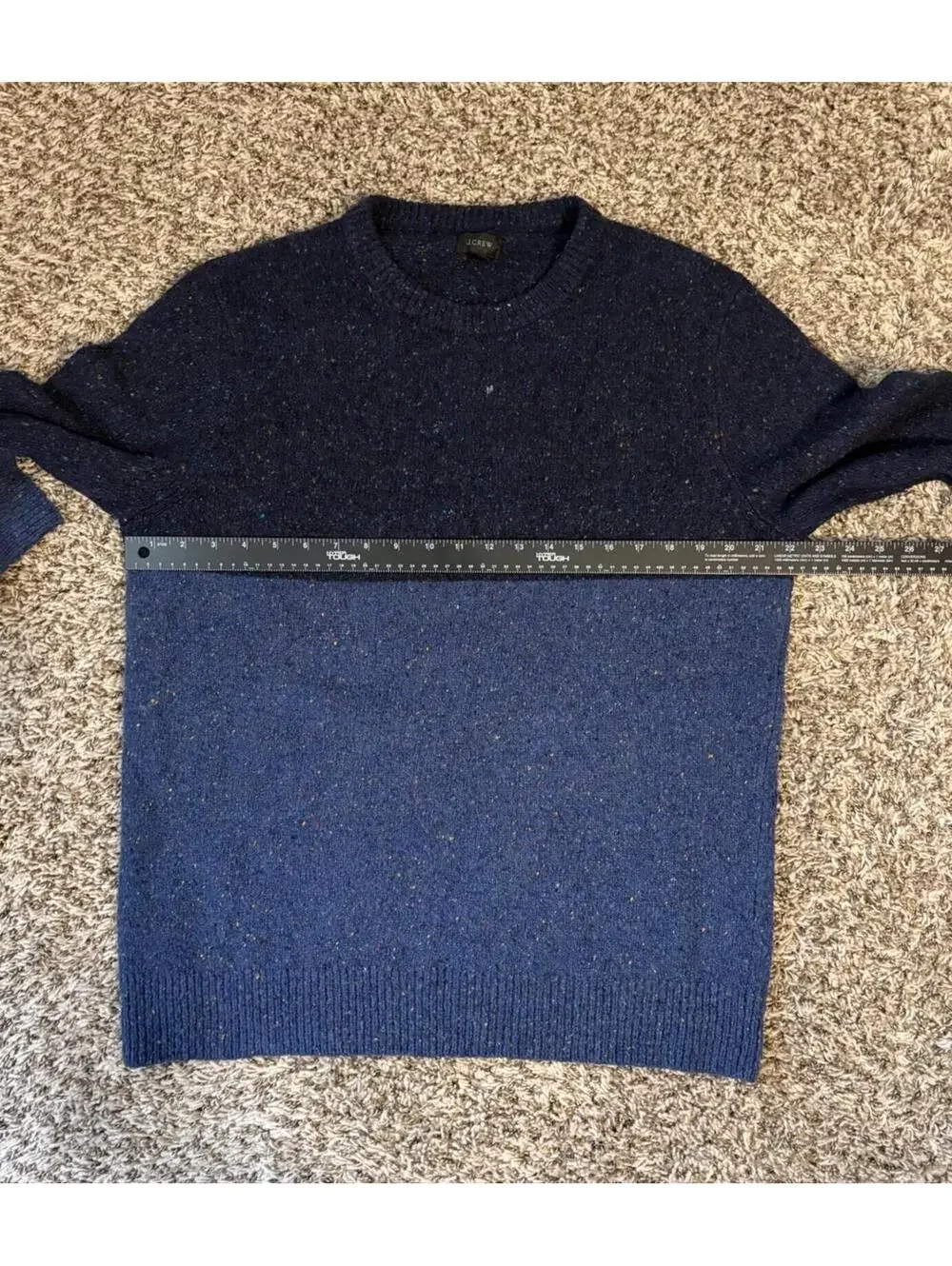 J. Crew Men’s Blue Color Block Donegal Wool Blend Pullover Sweater Size Large